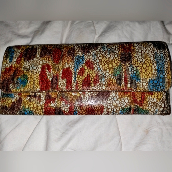 Authentic HOBO Jill large trifold printed leather - Picture 2 of 12